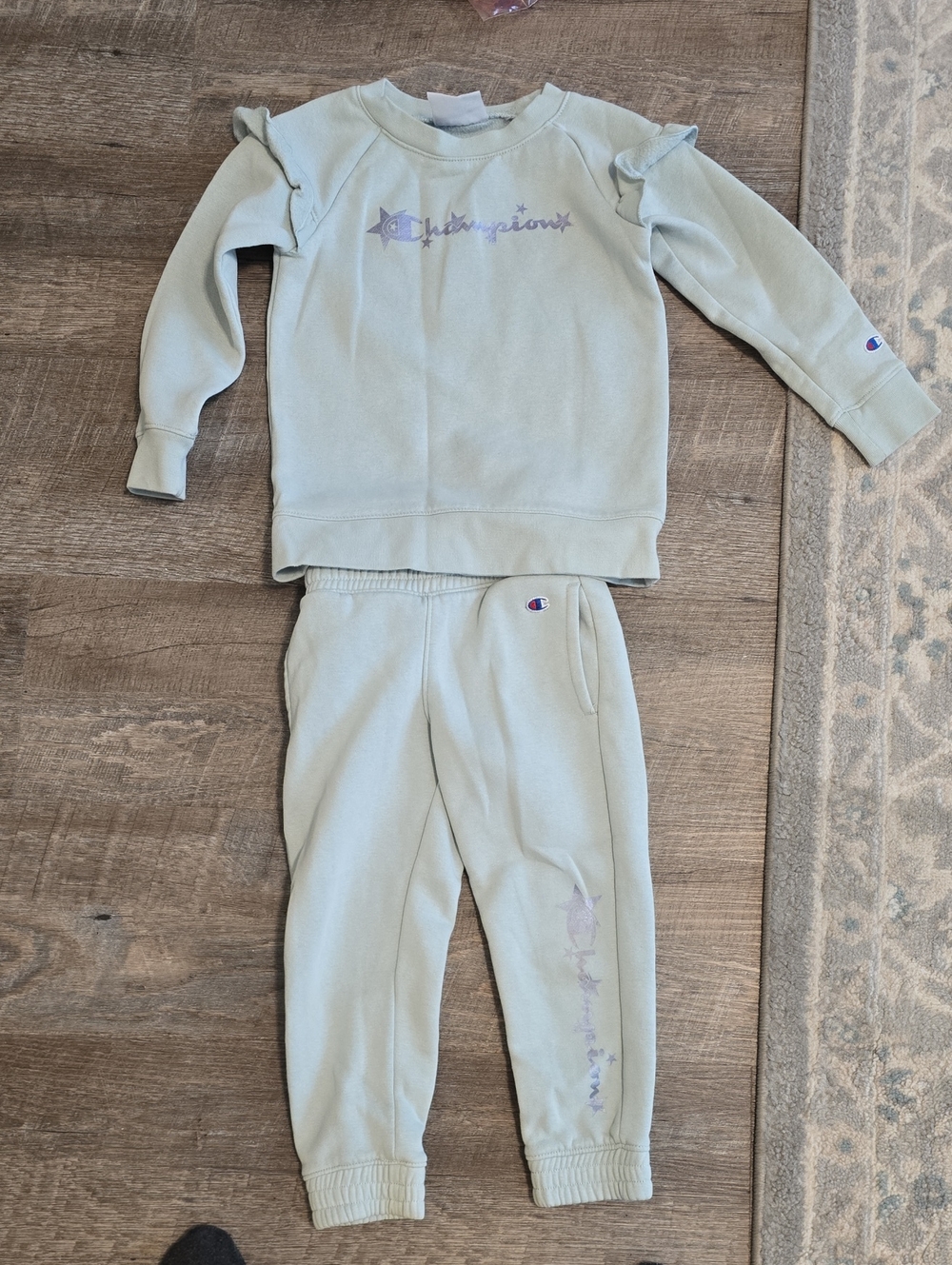 Champion Kids Light Light Green Sweatshirt & Joggers Set